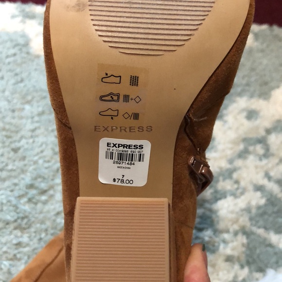 Express chestnut suede chunky heels - Picture 3 of 4